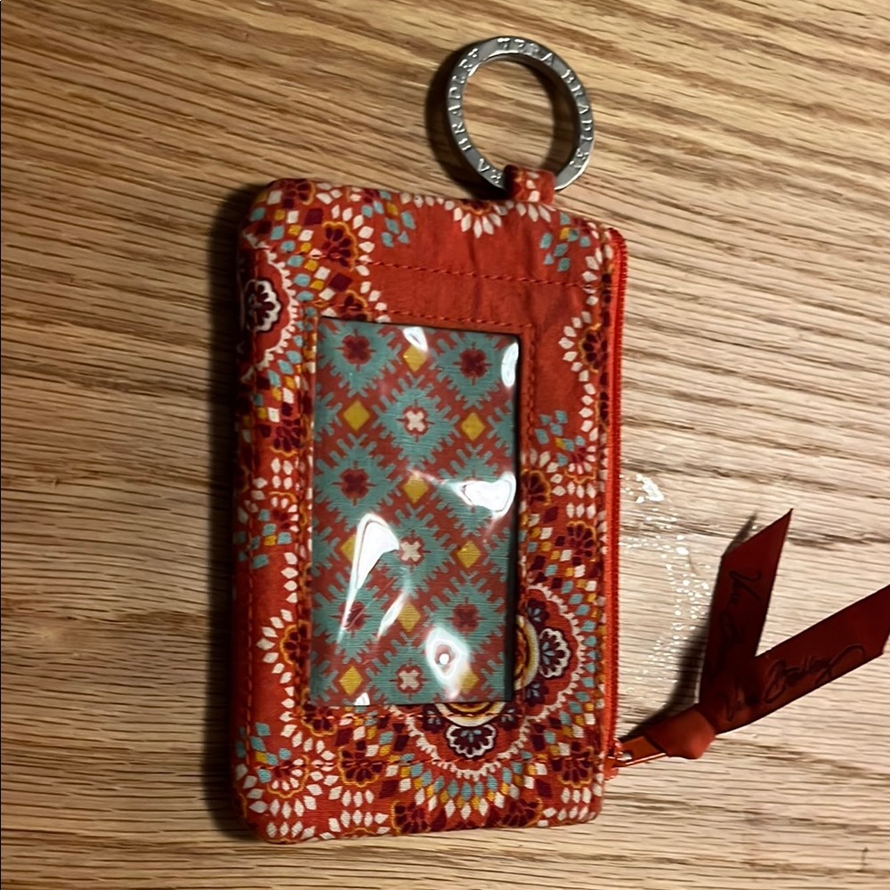 Vera Bradley Red Paisley lanyard Id case missing lanyard